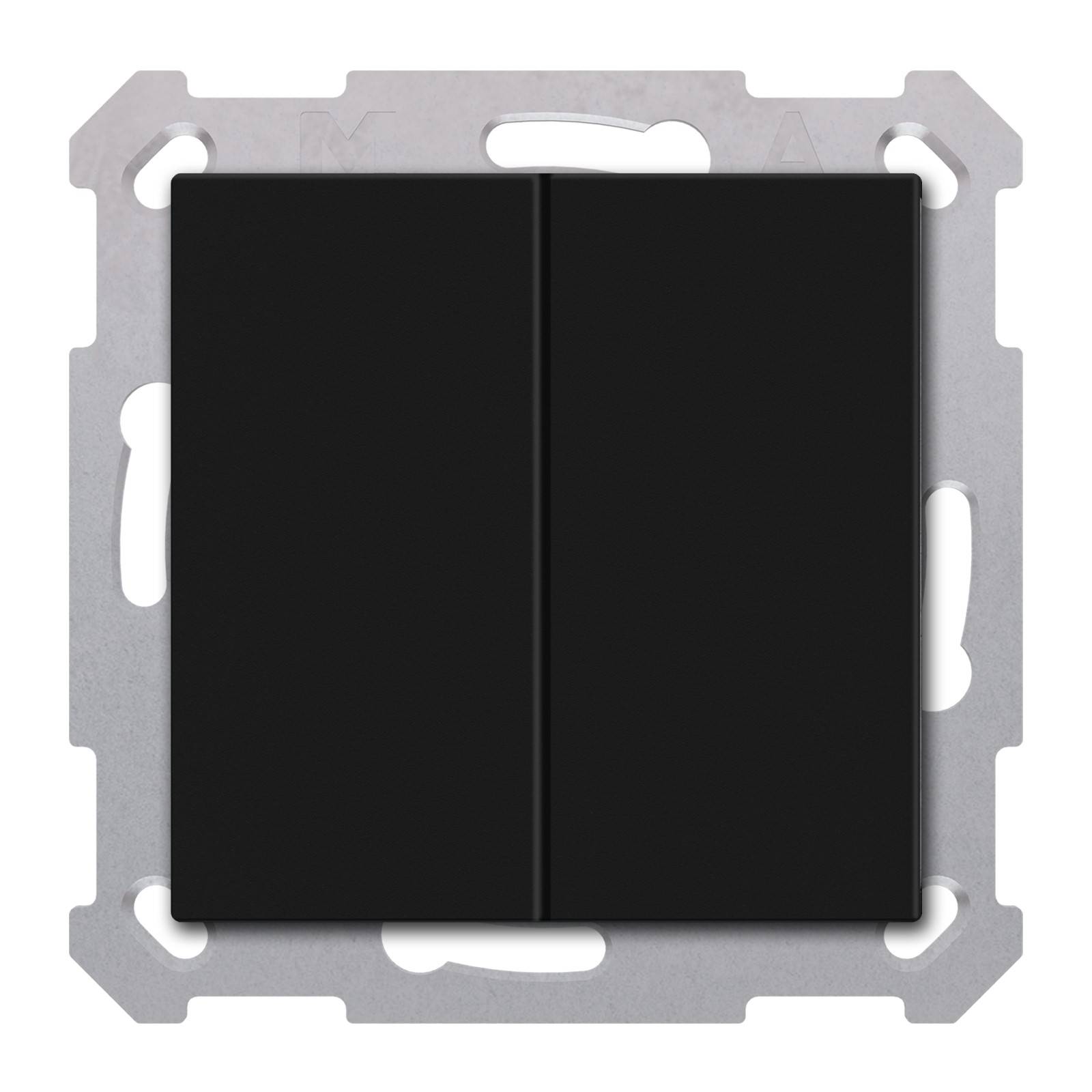 MDT technologies KNX Taster Light 55 Basic 2f, swmatt, Neutral BE-TAL55B206.01