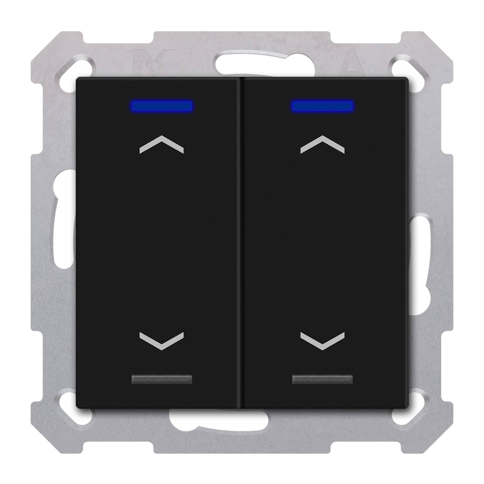 MDT KNX Taster Light 55 2-fach, RGBW, Temper atursensor, Schwarz matt, Jalousie, 1 Stk.