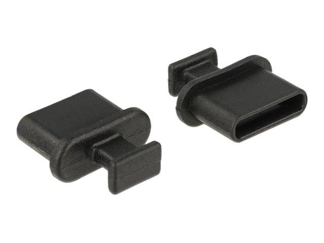 Staubschutz für USB Type-C Buchse mit Griff 10 Stück schwarz