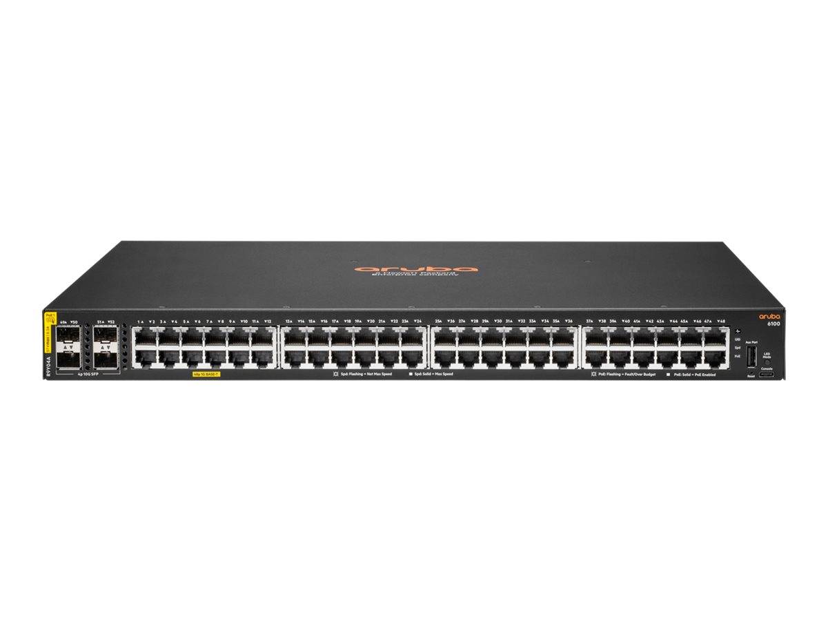 HPE Aruba Networking CX 6100 48G Class4 PoE 4SFP 740W Switch - Switch - L3 - managed - 48 x 10/100/1000 (PoE)