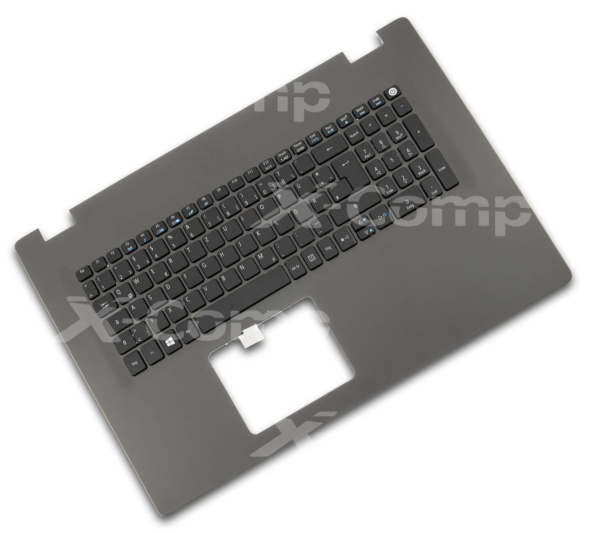 Acer Tastatur inkl. Topcase DE deutsch schwarz/grau Original Schwarz Deutschland