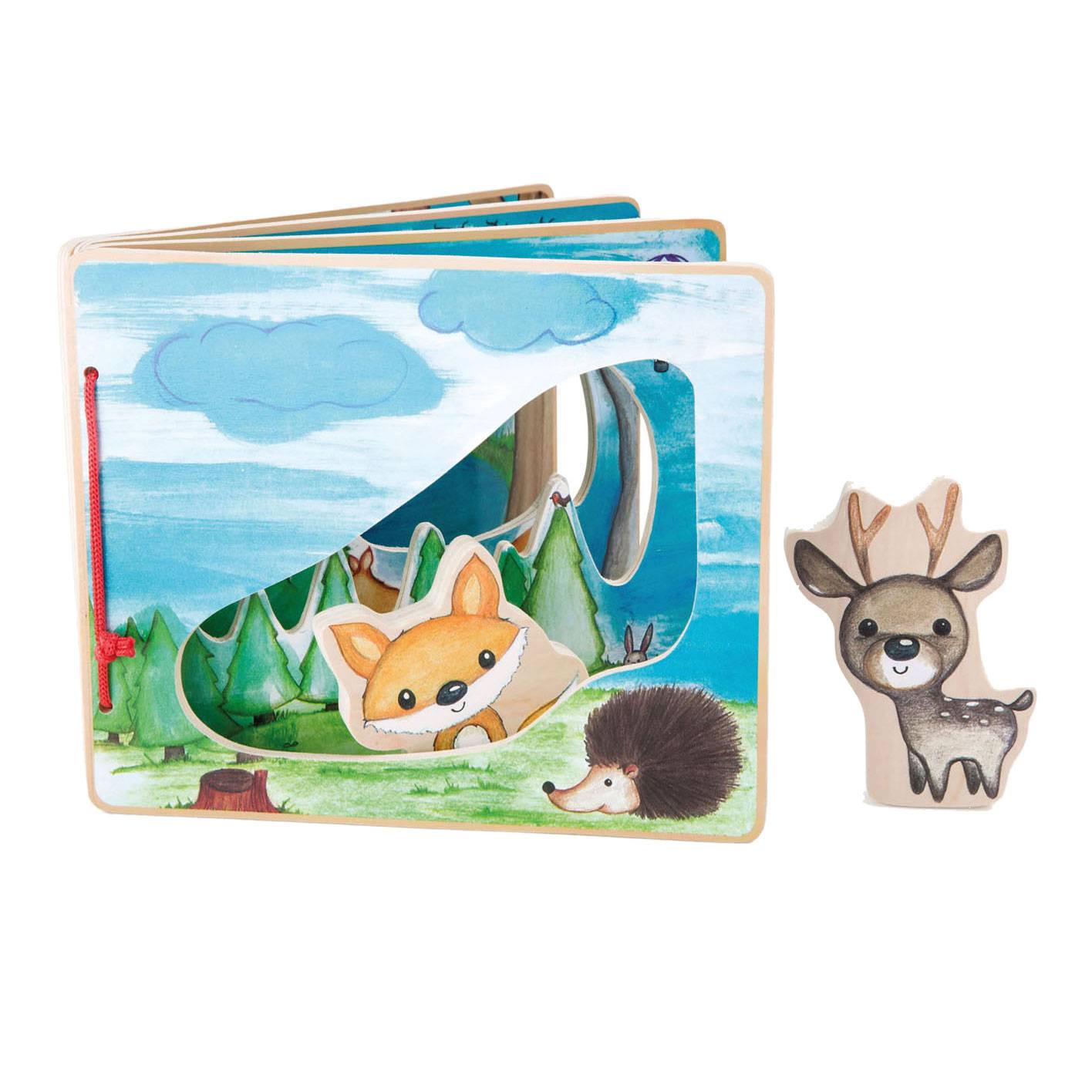 Small Foot Kleiner Fuß Holz Bilderbuch Wald mit 2 Spielfiguren