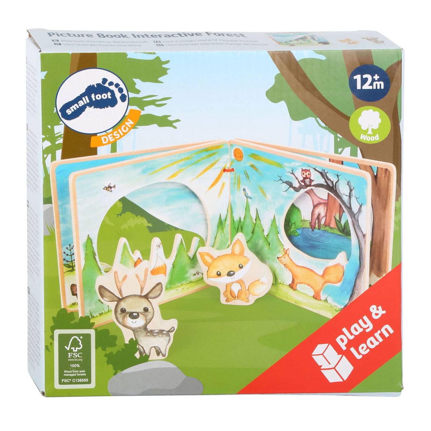 Small Foot Kleiner Fuß Holz Bilderbuch Wald mit 2 Spielfiguren