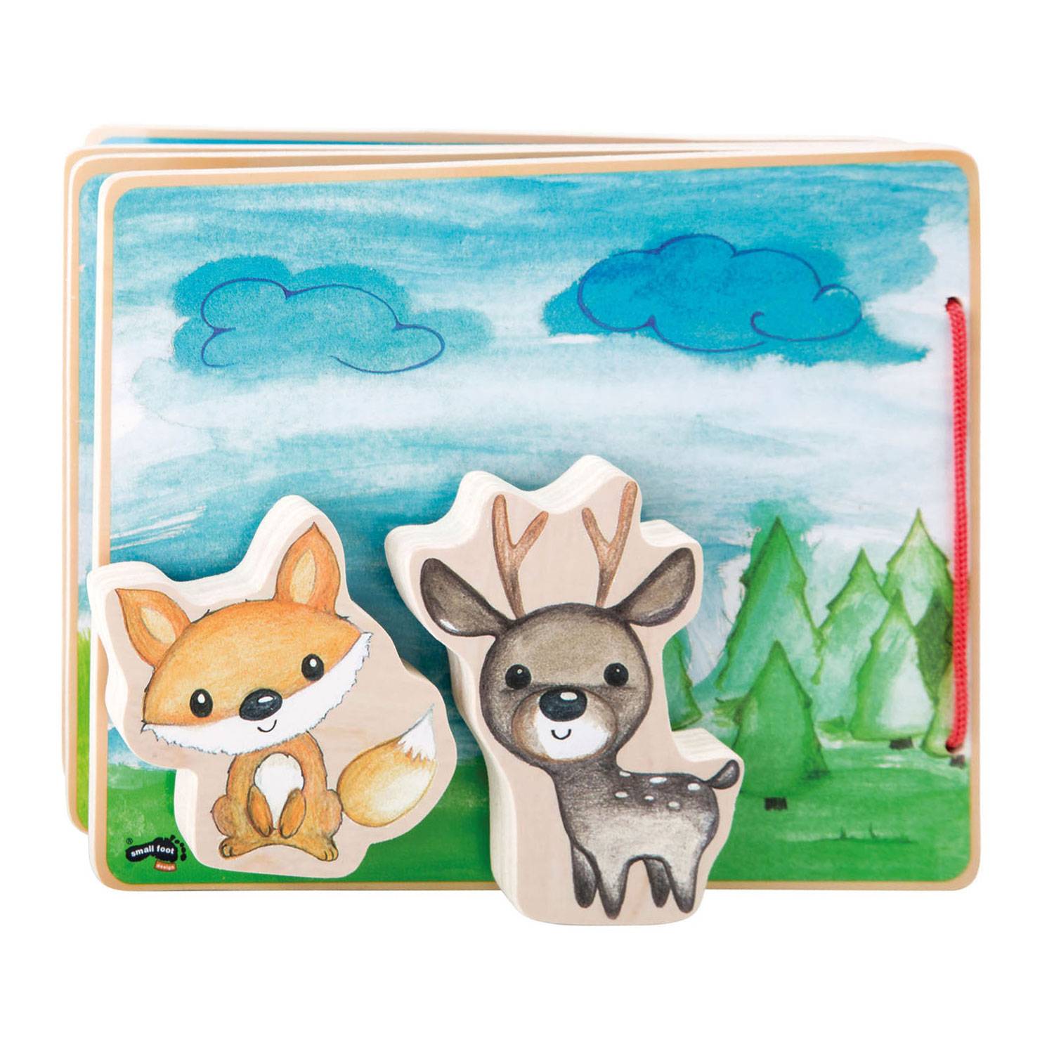 Small Foot Kleiner Fuß Holz Bilderbuch Wald mit 2 Spielfiguren