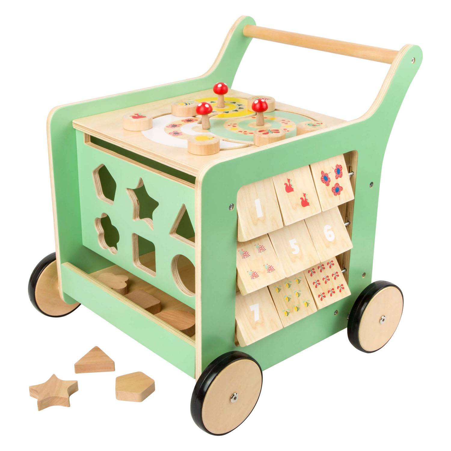Small Foot Kleiner Fuß Holz Baby Walker Aktivität Center Pastellgrün