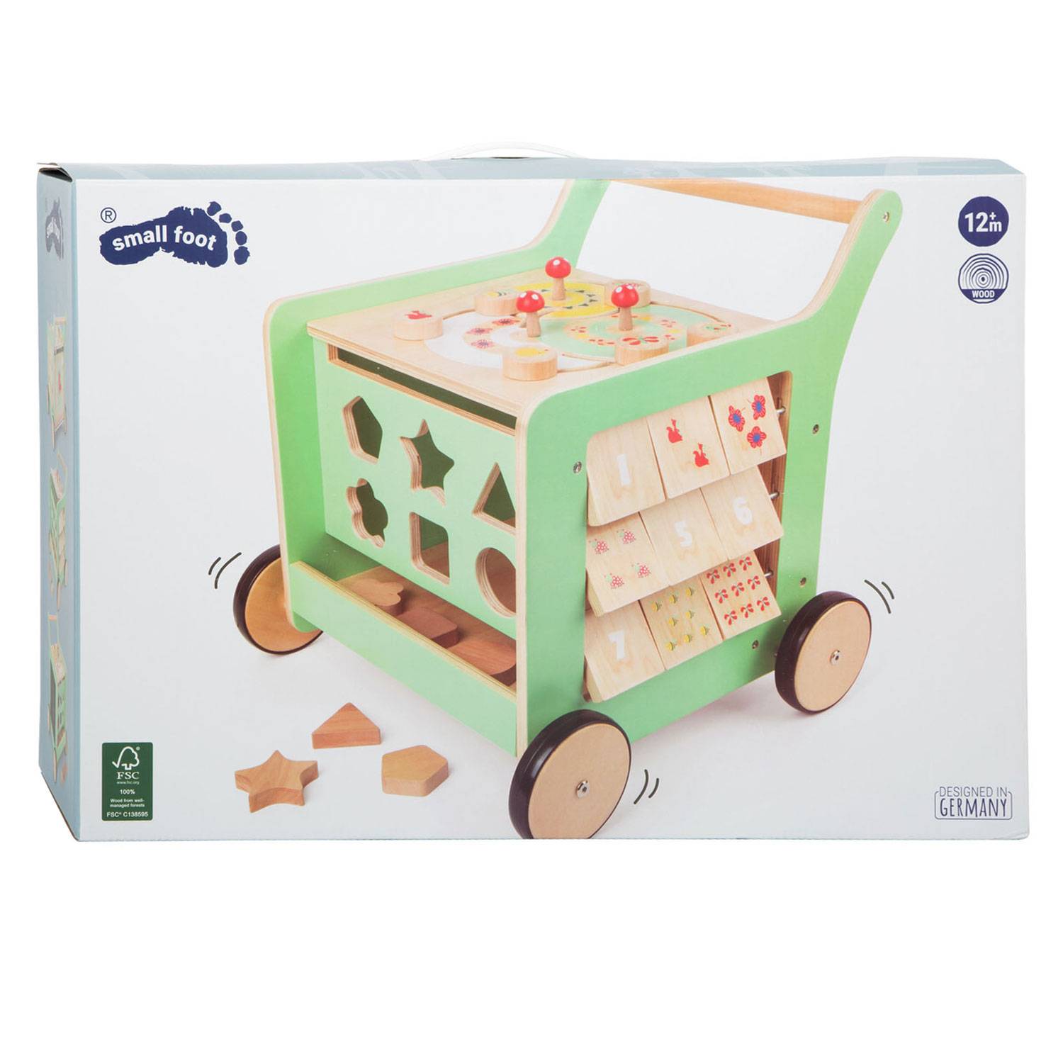 Small Foot Kleiner Fuß Holz Baby Walker Aktivität Center Pastellgrün