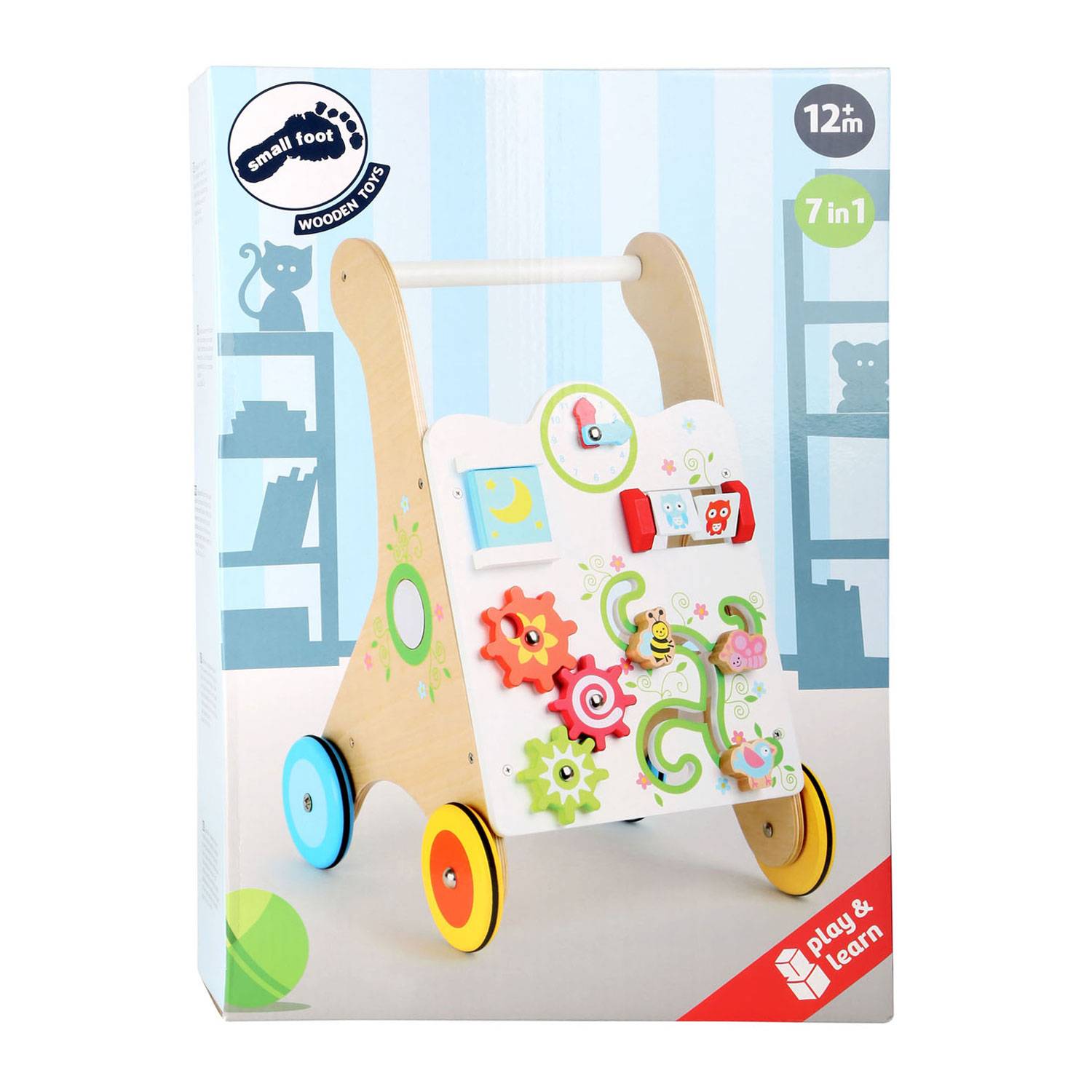 Small Foot Kleiner Fuß Holz Baby Walker farbenfroh