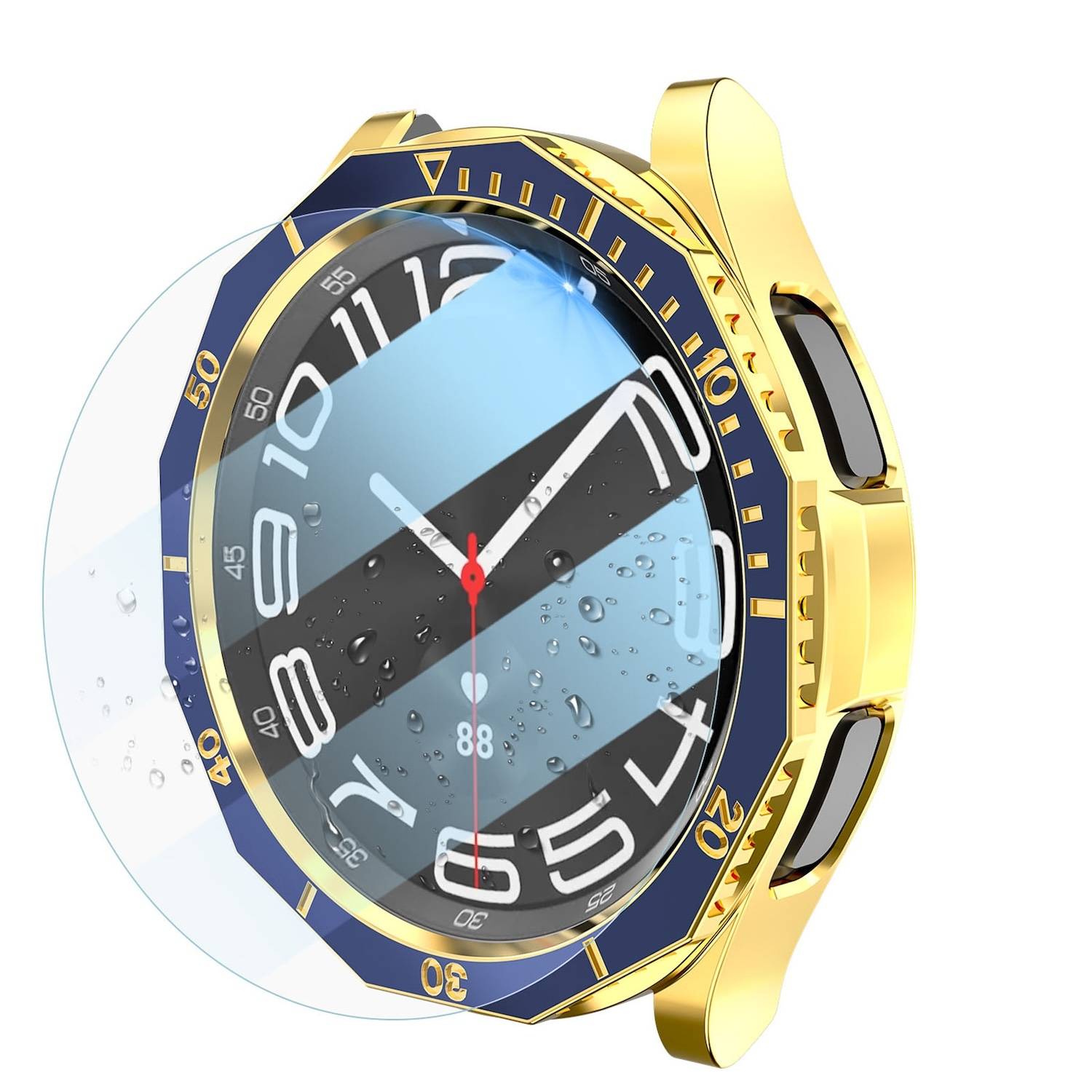 Für Samsung Galaxy Watch 6 Classic 43mm Hülle Hart Glas Lünettenring