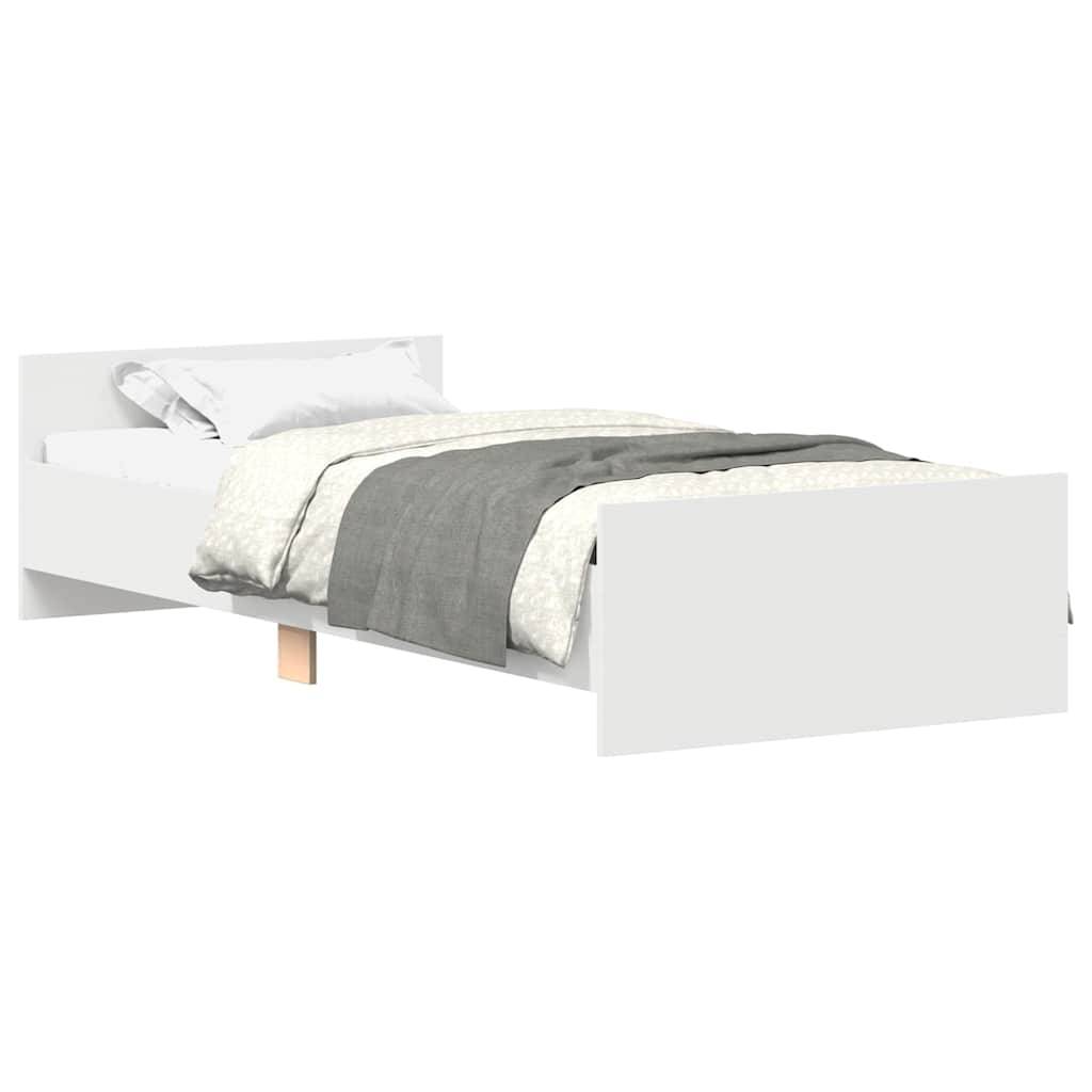vidaXL Bettgestell Weiß 75x190 cm Holzwerkstoff