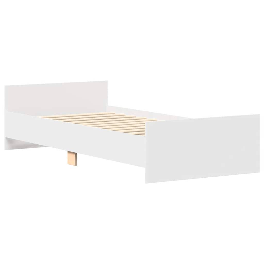 vidaXL Bettgestell Weiß 75x190 cm Holzwerkstoff
