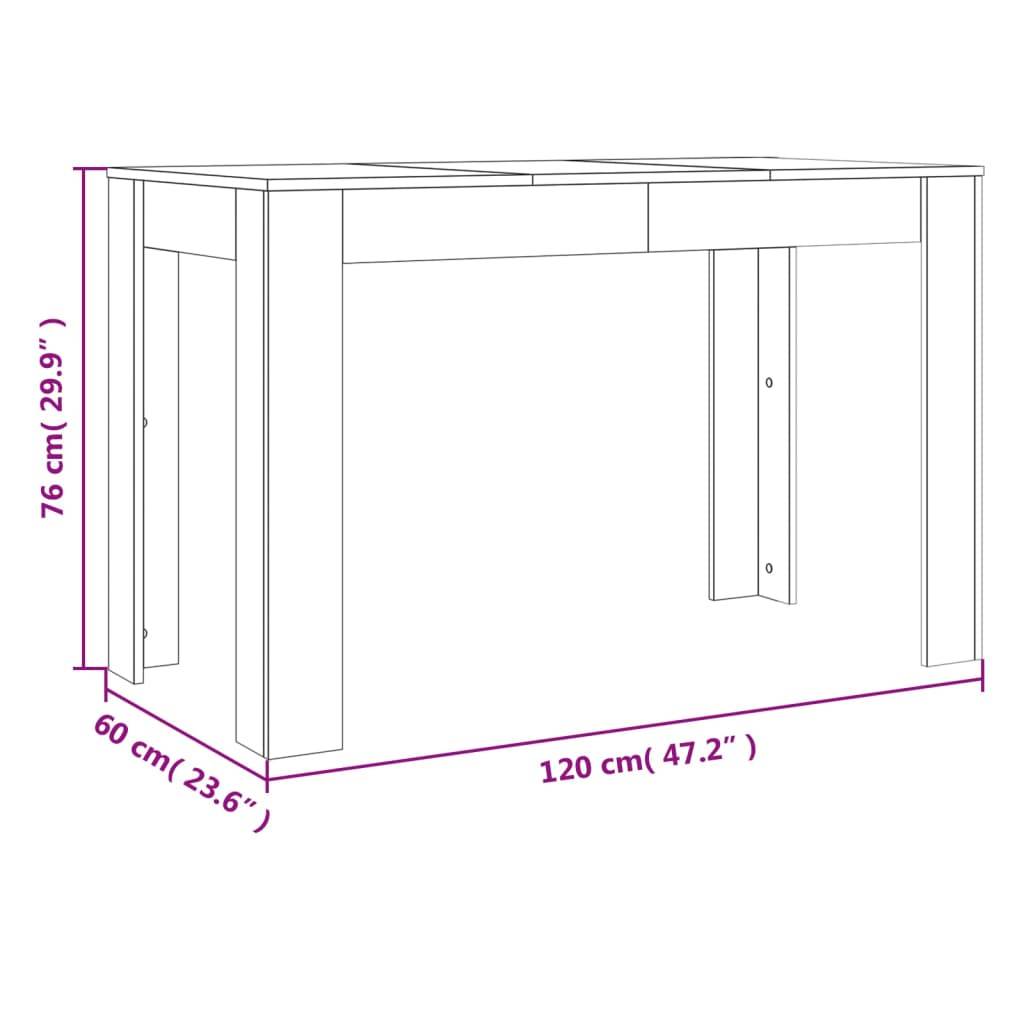 vidaXL Esstisch Grau Sonoma 120x60x76 cm Holzwerkstoff