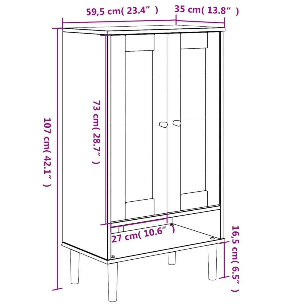 vidaXL Schuhschrank SENJA Rattan-Optik Weiß 59,5x35x107cm Kiefernholz