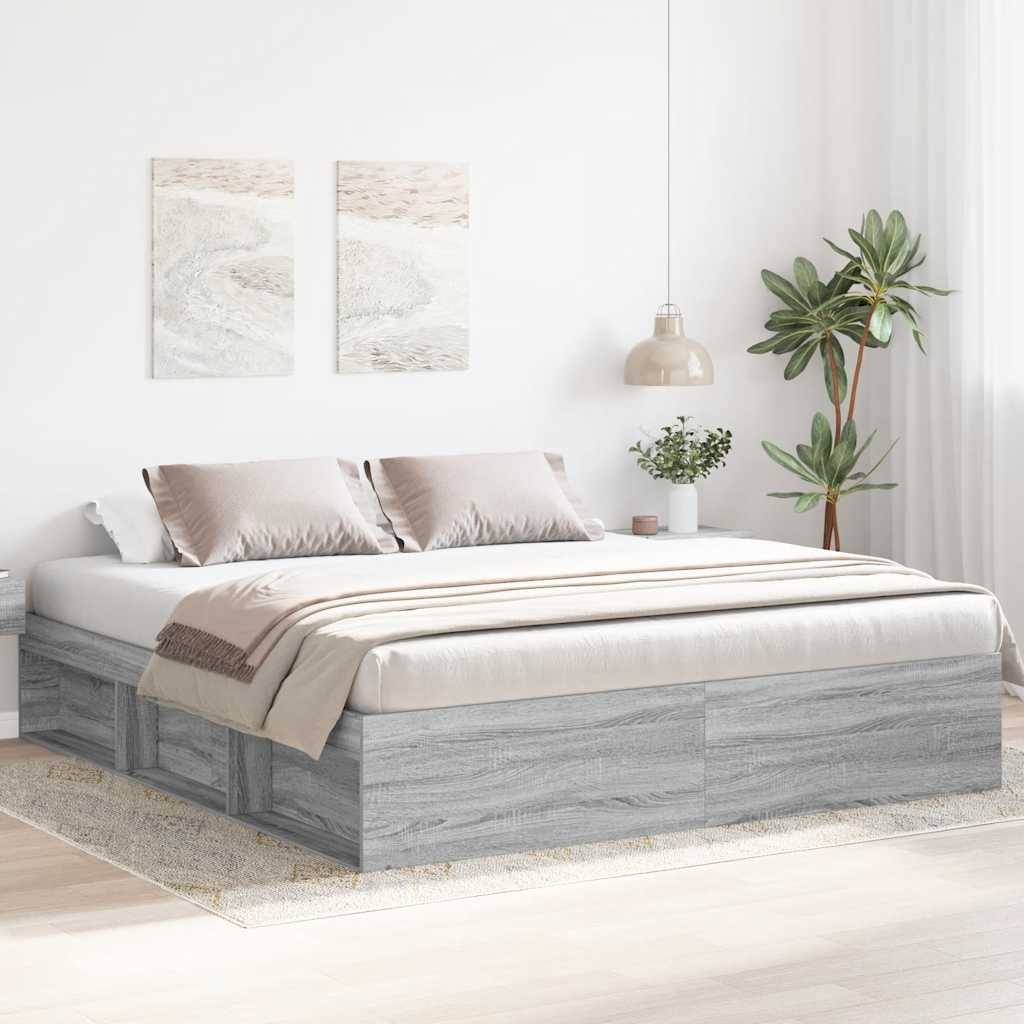vidaXL Bettgestell Grau Sonoma 180x200 cm