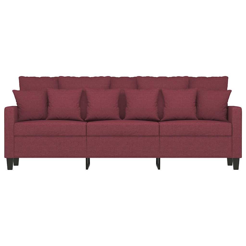 vidaXL 3-Sitzer-Sofa Weinrot 180 cm Stoff