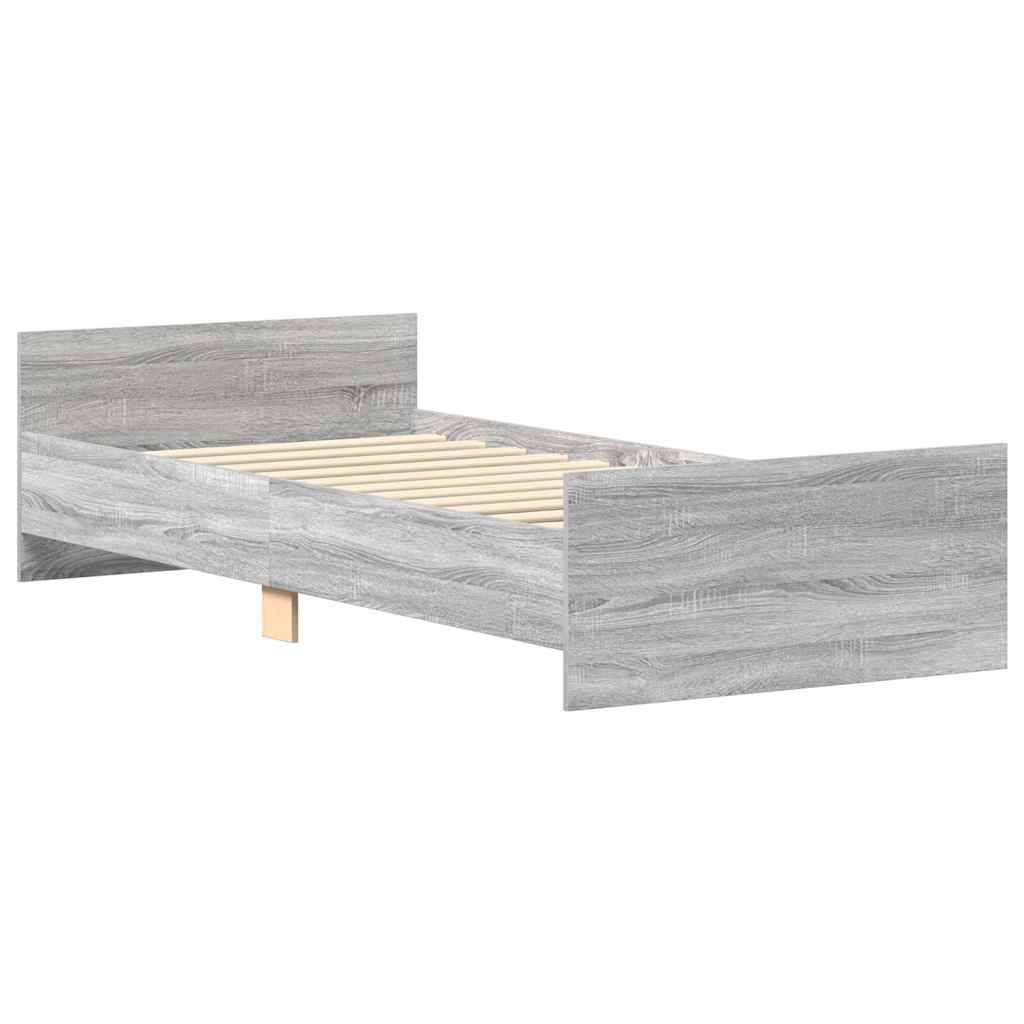 vidaXL Bettgestell Grau Sonoma 75x190 cm Holzwerkstoff