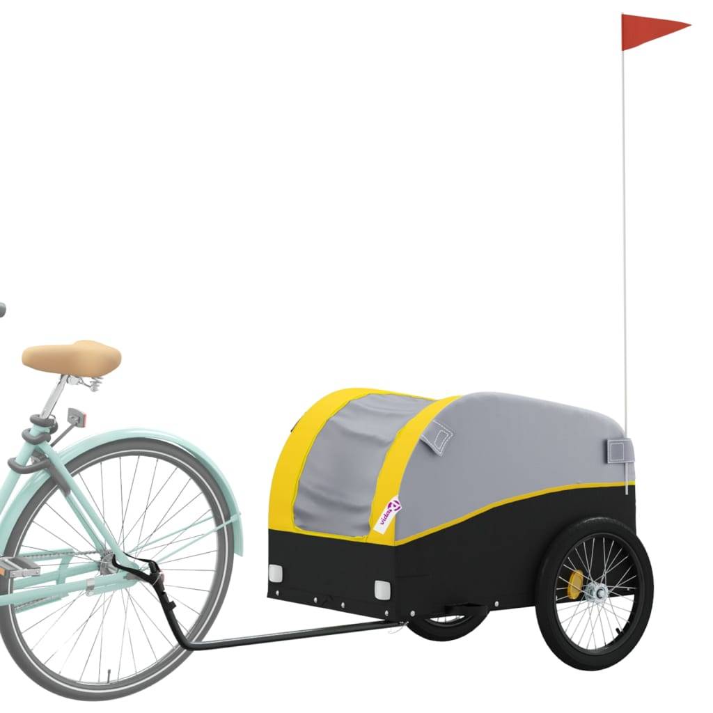 vidaXL Fahrradanhänger Schwarz und Gelb 45 kg Eisen
