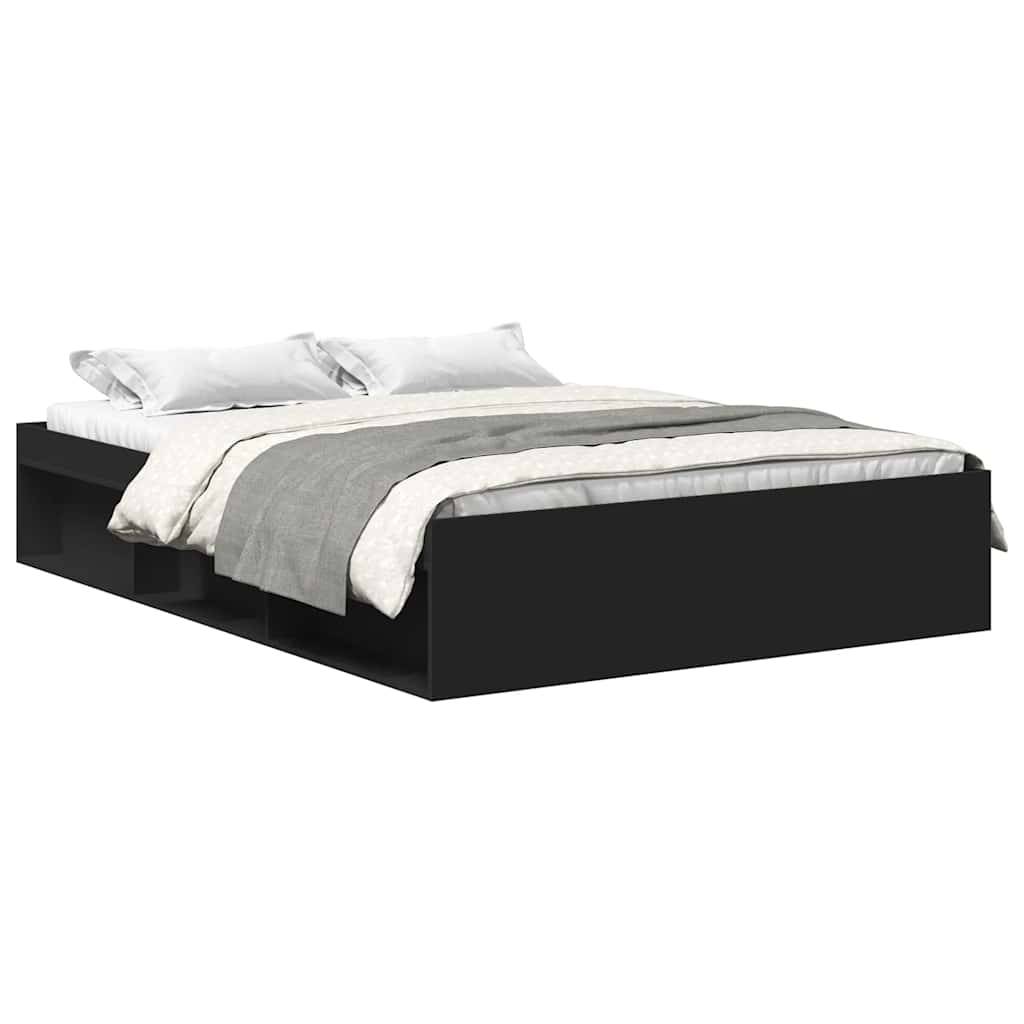 vidaXL Bettgestell Schwarz 160x200 cm