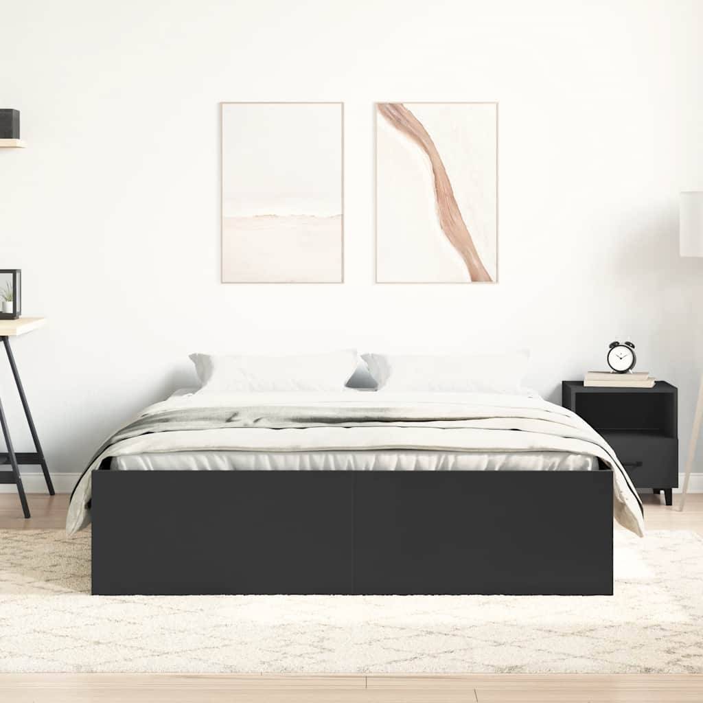 vidaXL Bettgestell Schwarz 160x200 cm