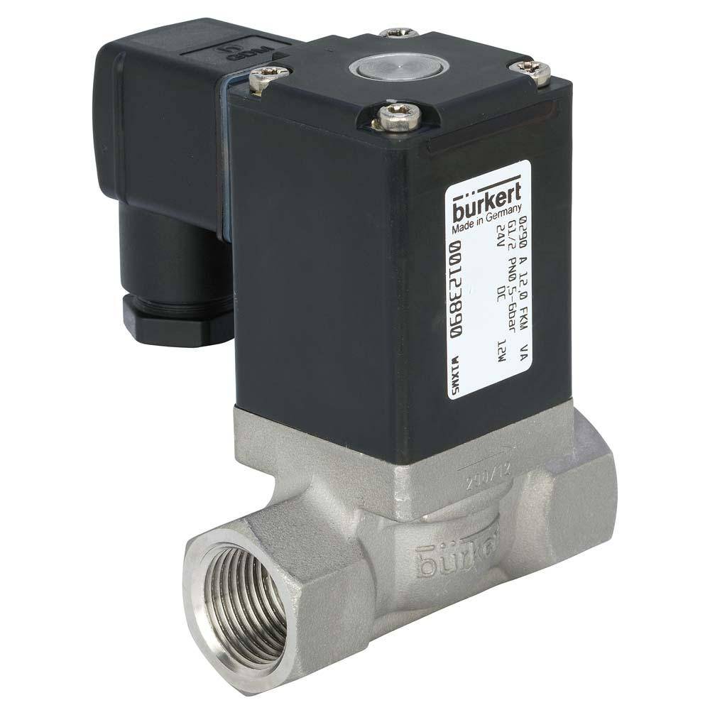 2/2-Wege-Magnetventil - Typ 0290 - servogesteuert - G 1/2" - Edelstahl - 0 bis 16 bar - 230 V