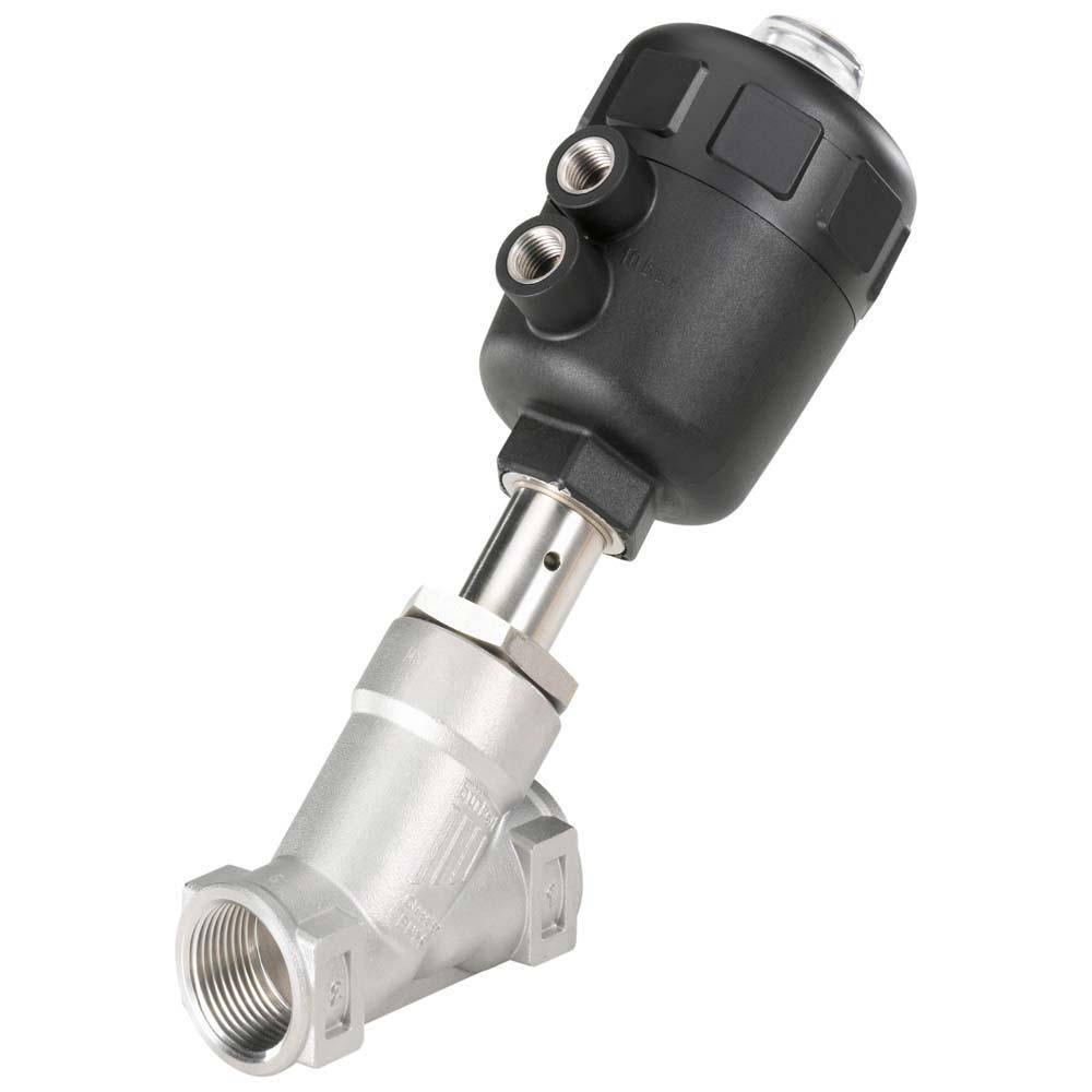 2/2-Wege-Schrägsitzventil - Typ 2000 - pneum.bet. - G 1 1/4" - Edelstahl - 0 bis 14 bar - -10 bis 185 °C - NW 32 mm