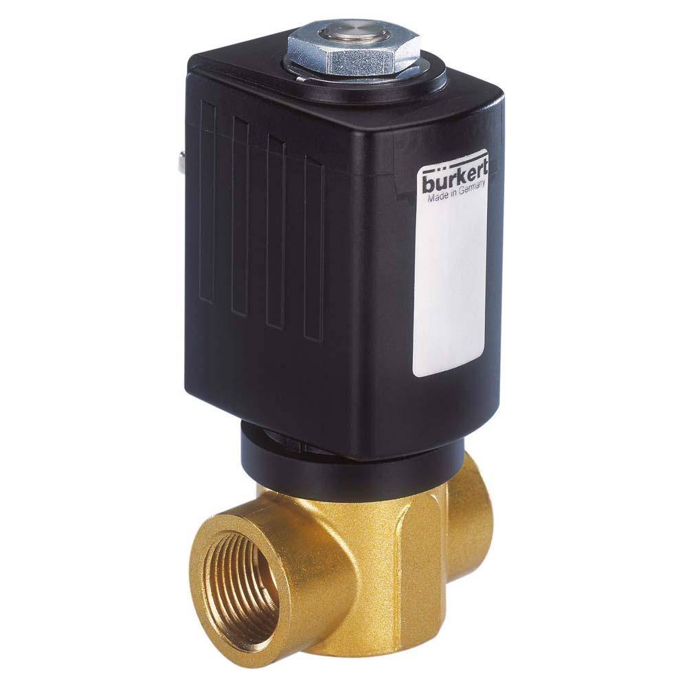 2/2-Wege-Magnetventil - Typ 6027 - G 1/4" - Messing - 12 V - 0 bis 15 bar - -10 bis 140 °C - NW 4