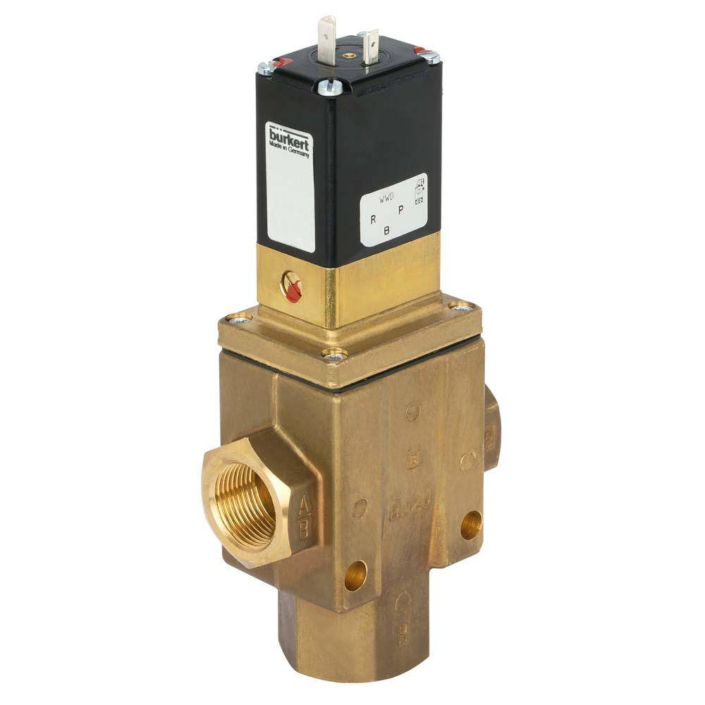 3/2-Wege-Magnetventil - Typ 6430 - Servokolben - G 1/2" - -1 bis 8 bar - 24 V - 0 bis 80 °C - NW