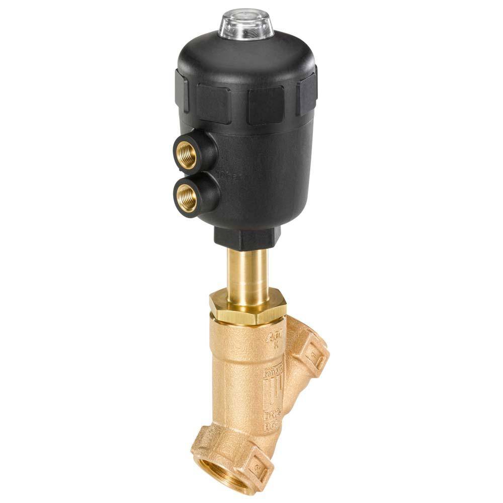 2/2-Wege-Schrägsitzventil Typ 2000 - pneum.bet. - Rotguss - G 1 1/2" - 0 bis 9 bar - -10 bis 185 °C - NW 40 mm