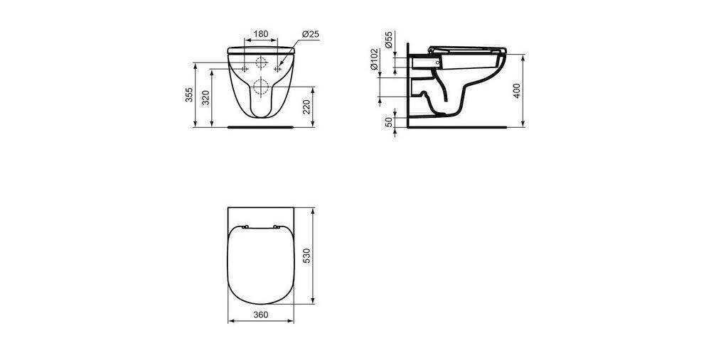 Ideal Standard WC-Sitz EUROVIT mit De Scharniere ES weiß Softclosing