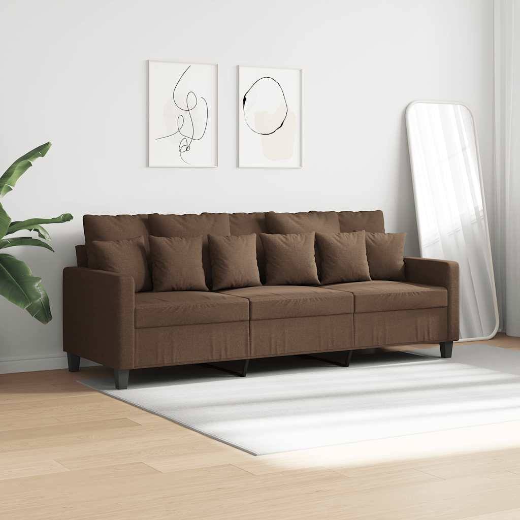vidaXL 3-Sitzer-Sofa Braun 180 cm Stoff