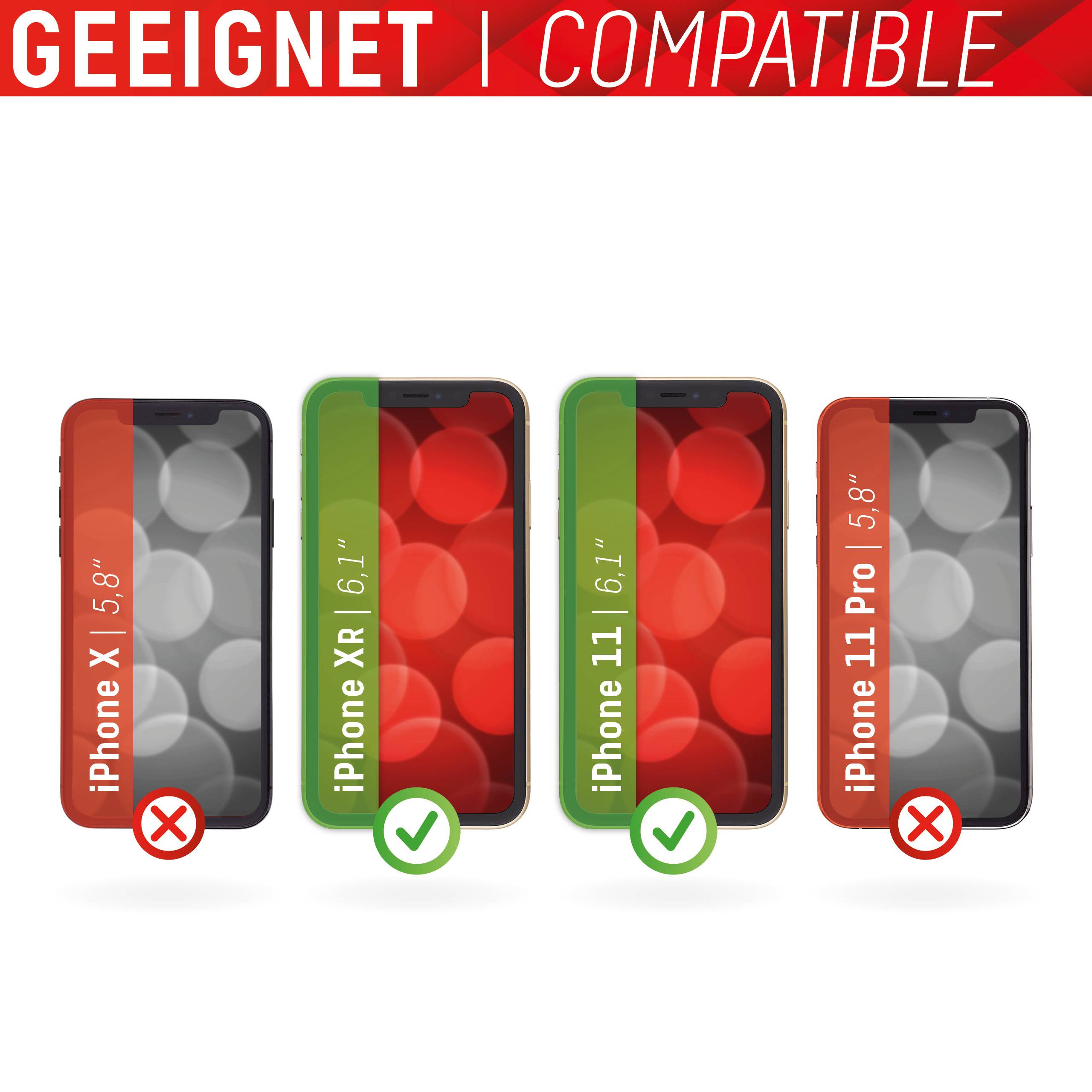 DISPLEX Real Displayschutzglas Apple iPhone XR, iPhone 11 1 St. kratzfest 01141