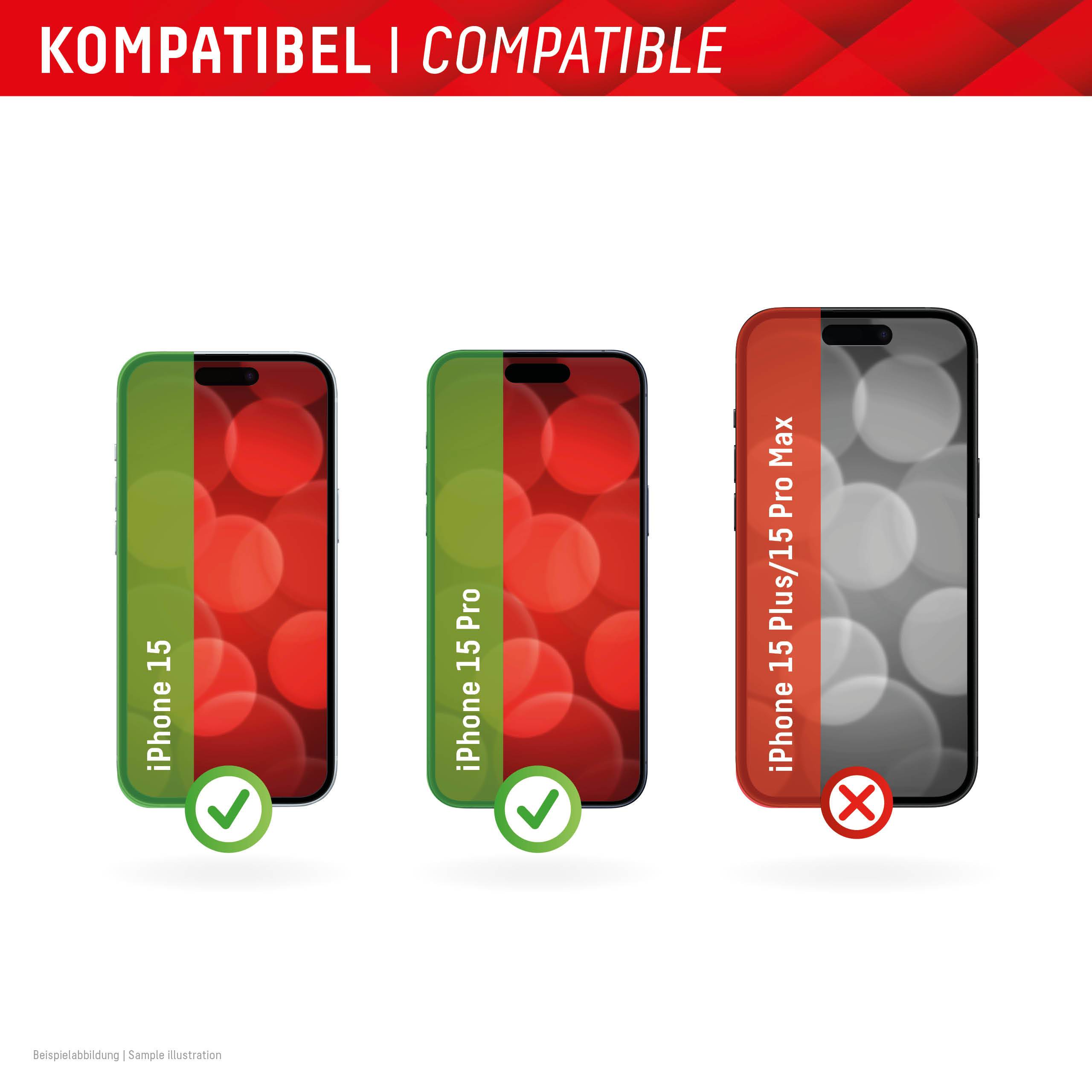 DISPLEX 01842 Displayschutzglas Apple iPhone 15, iPhone 15 Pro 1 St. Anti-Fingerprint 01842