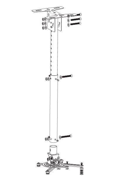 Optoma FIXATION PLAFOND UNIV. VP Beamer-Deckenhalterung Höhenverstellbar, Deckenhalter Schwarz
