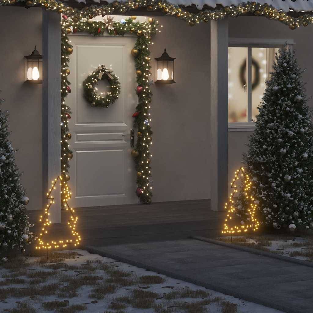 vidaXL Weihnachtsbaum mit Erdspießen und 80 LEDs 60 cm