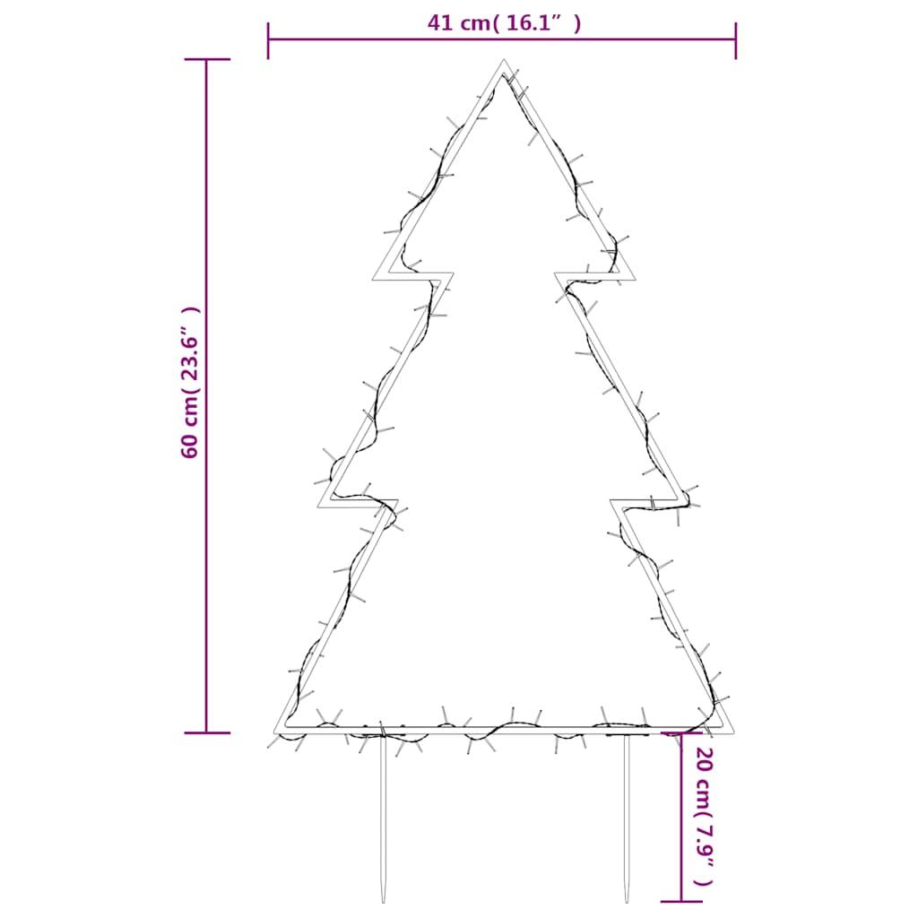 vidaXL Weihnachtsbaum mit Erdspießen und 80 LEDs 60 cm