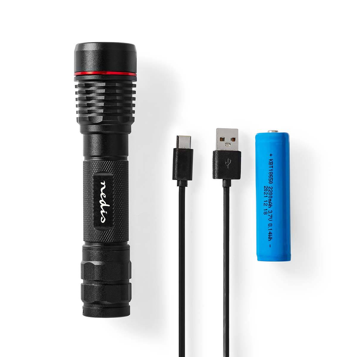 Nedis LED-Taschenlampe | LTRR11WBK | Schwarz