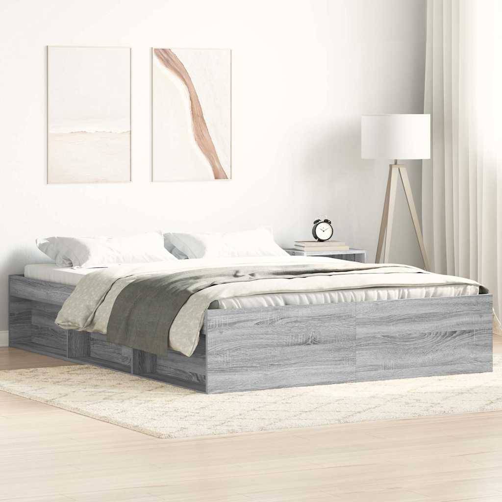 vidaXL Bettgestell Grau Sonoma 120x190 cm