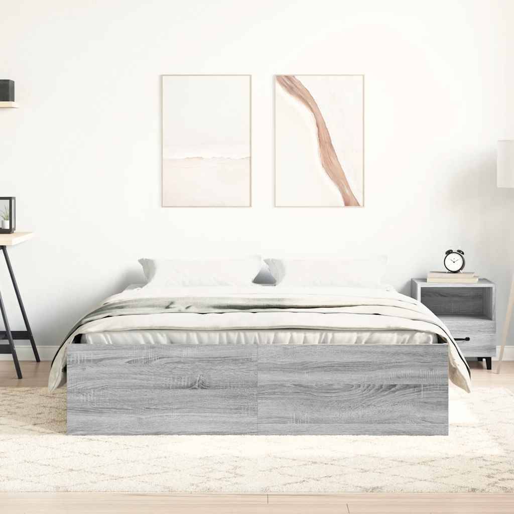 vidaXL Bettgestell Grau Sonoma 120x190 cm