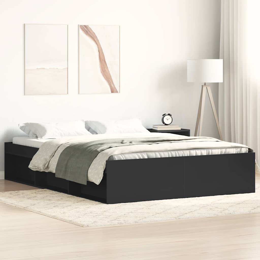 vidaXL Bettgestell Schwarz 120x190 cm