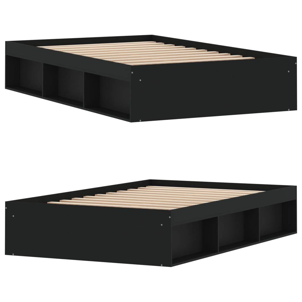 vidaXL Bettgestell Schwarz 120x190 cm