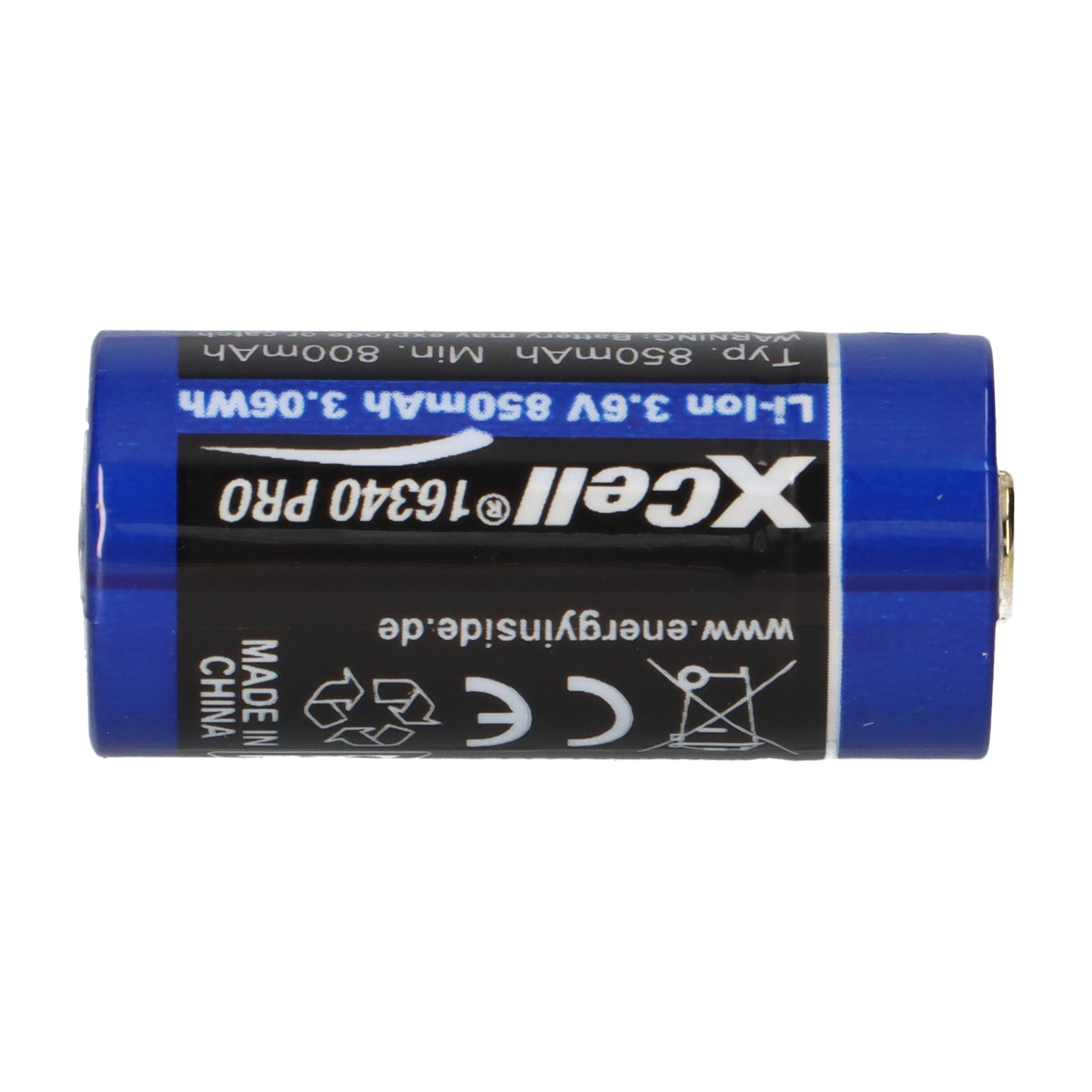 XCell 16340 Pro Li-Ion Akku 3,6V 850mAh mit USB-C