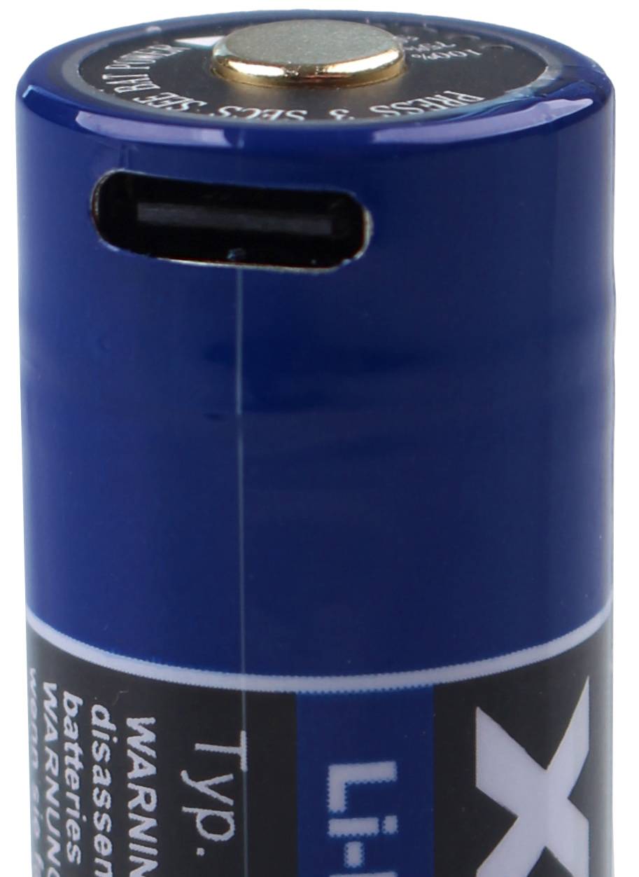 5x XCell 18650 Pro Li-Ion Akku 3,6V 3400mAh mit USB-C
