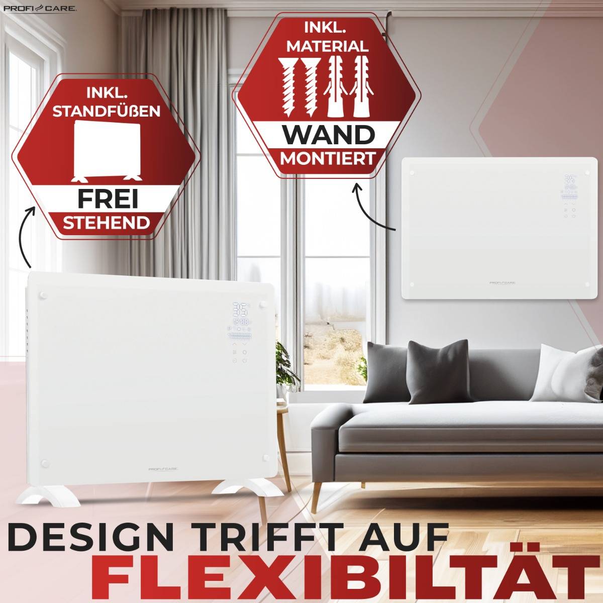 Clatronic ProfiCare PC-GKH 3118 - Elektrischer Quarz-Raumheizer - Quarzglas - 24