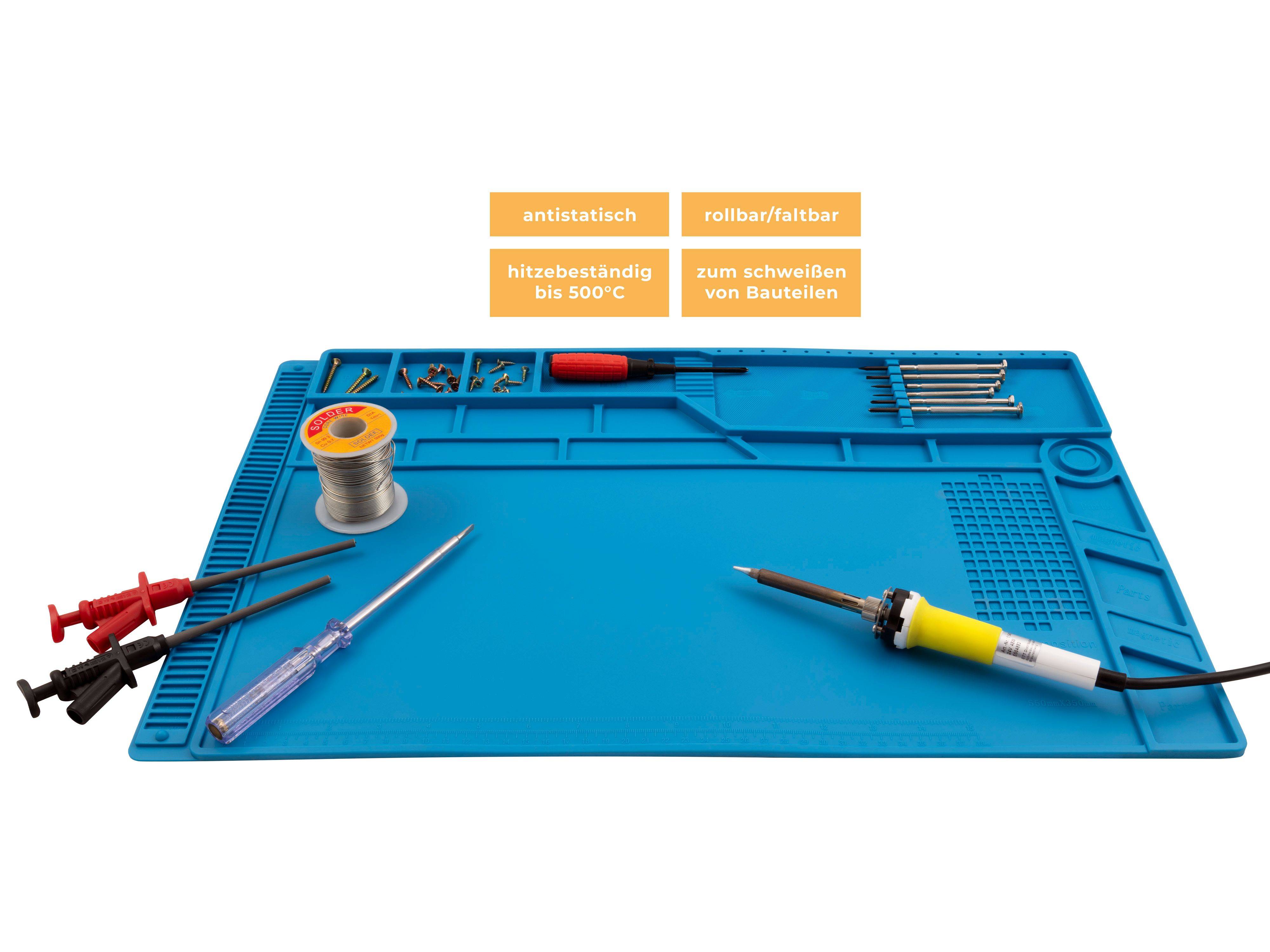 MCPOWER Silikon-Lötmatte LM-18, 35x55 cm, blau