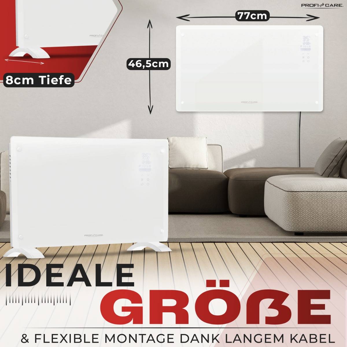PROFI CARE Glas-Konvektorheizung PC-GKH 3119, schwarz