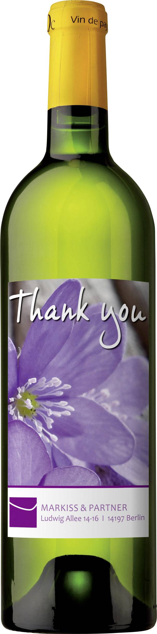 Sigel DE160 Flaschenetiketten 80 x 120mm Papier Weiß 20 St. Permanent haftend Tintenstrahldrucker