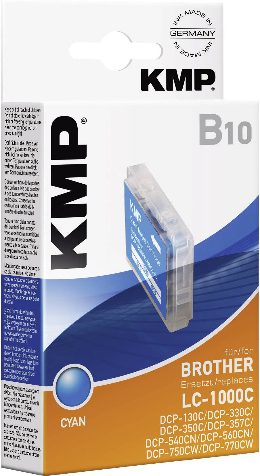 KMP Druckerpatrone ersetzt Brother LC-1000 Kompatibel Cyan B10 1035,0003