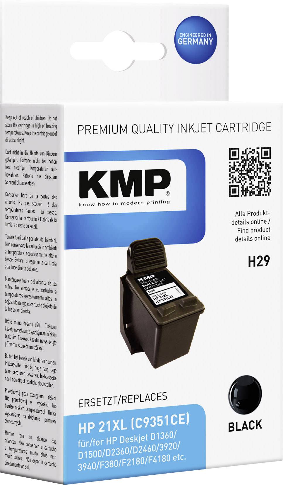 KMP Druckerpatrone ersetzt HP 21 Kompatibel Schwarz H29 1900,4211