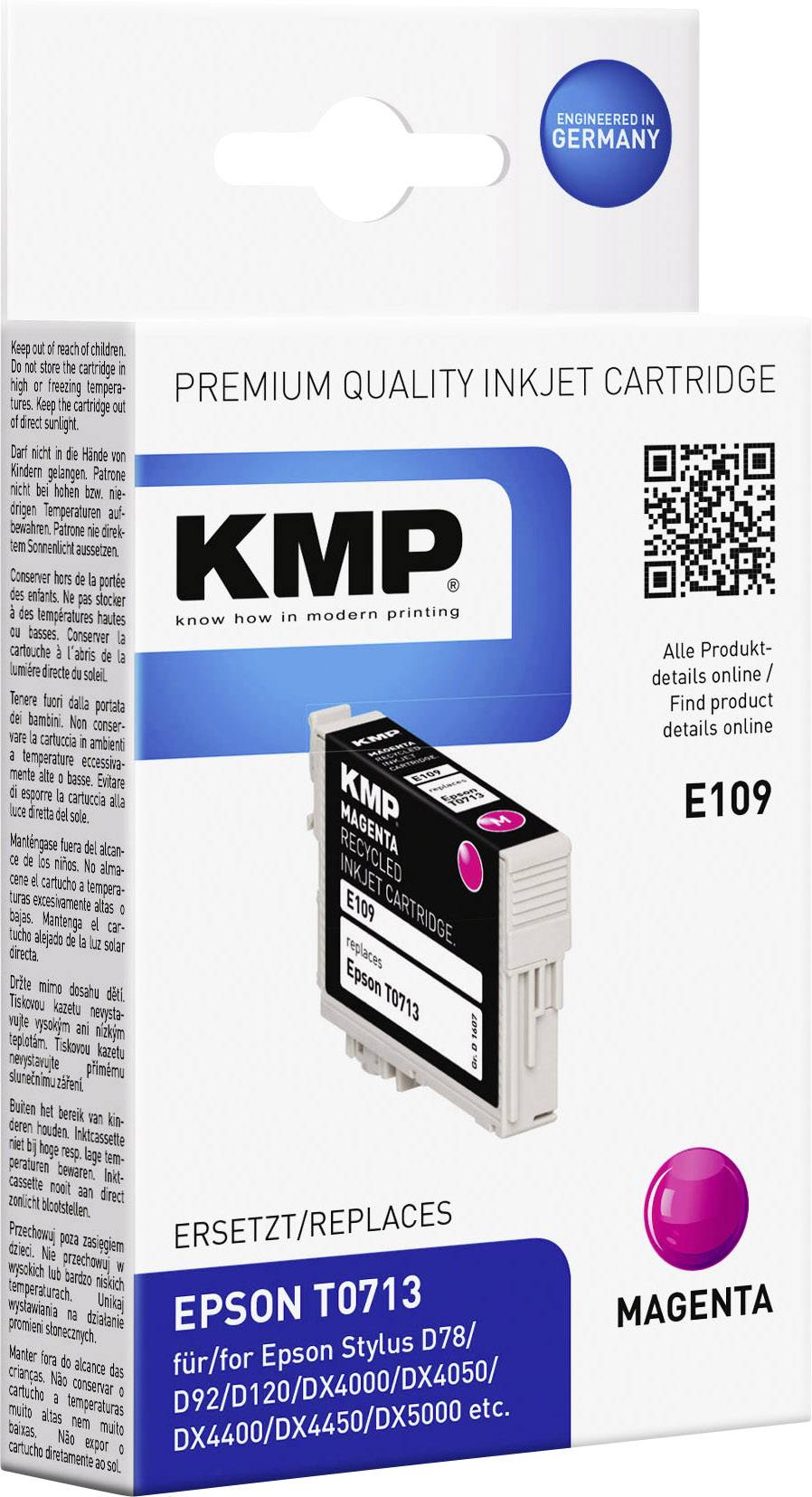 KMP Druckerpatrone ersetzt Epson T0713 Kompatibel Magenta E109 1607,4006