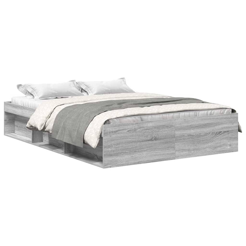 vidaXL Bettgestell Grau Sonoma 120x200 cm