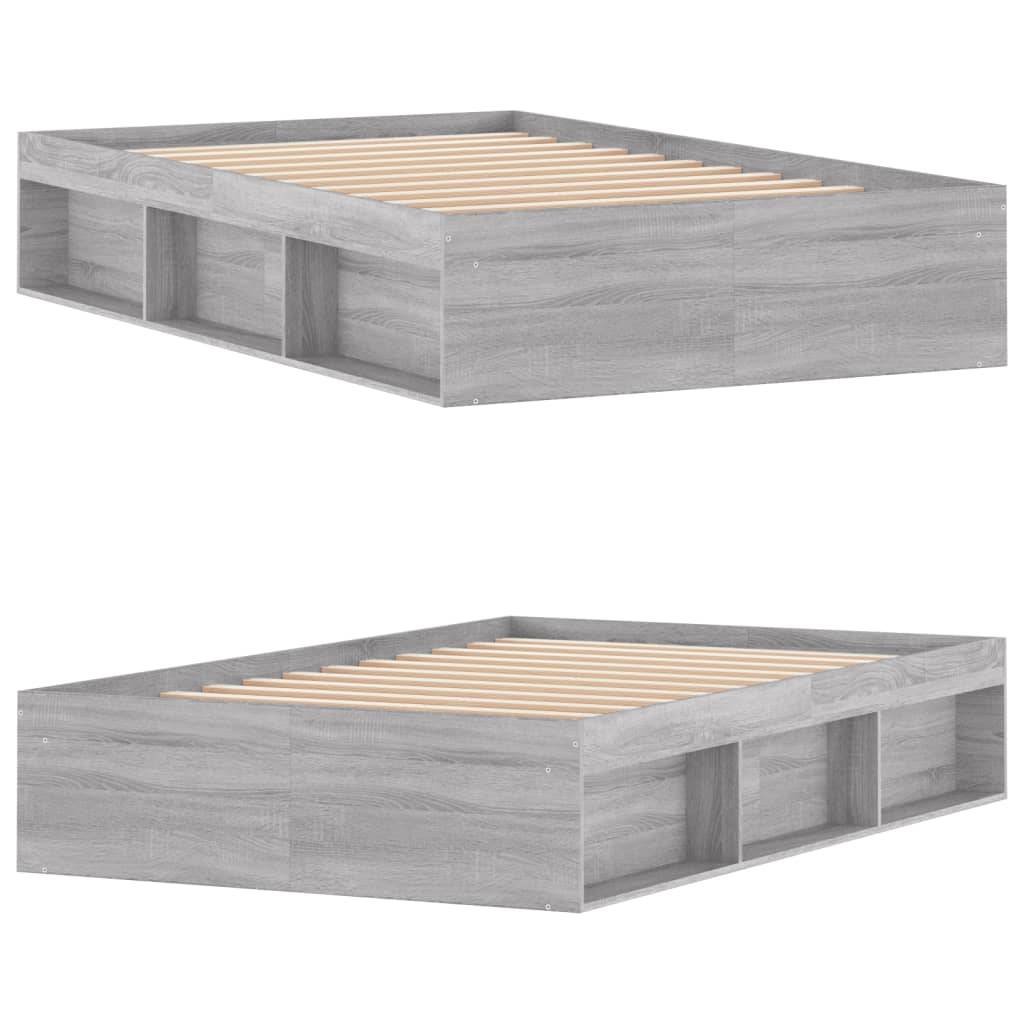 vidaXL Bettgestell Grau Sonoma 120x200 cm